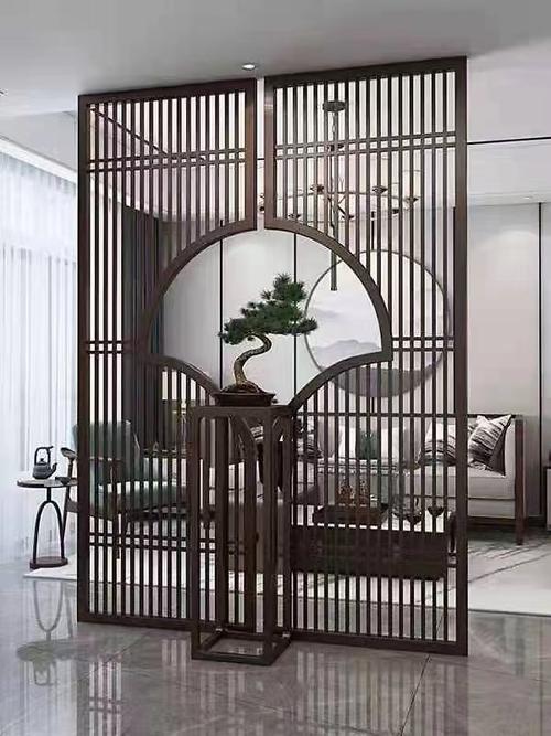 新房装修室内金属装饰屏风隔断定制 佛山隔断厂家z26539380园林景观